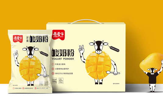 蘑磨牛酸奶粉食品包装设计